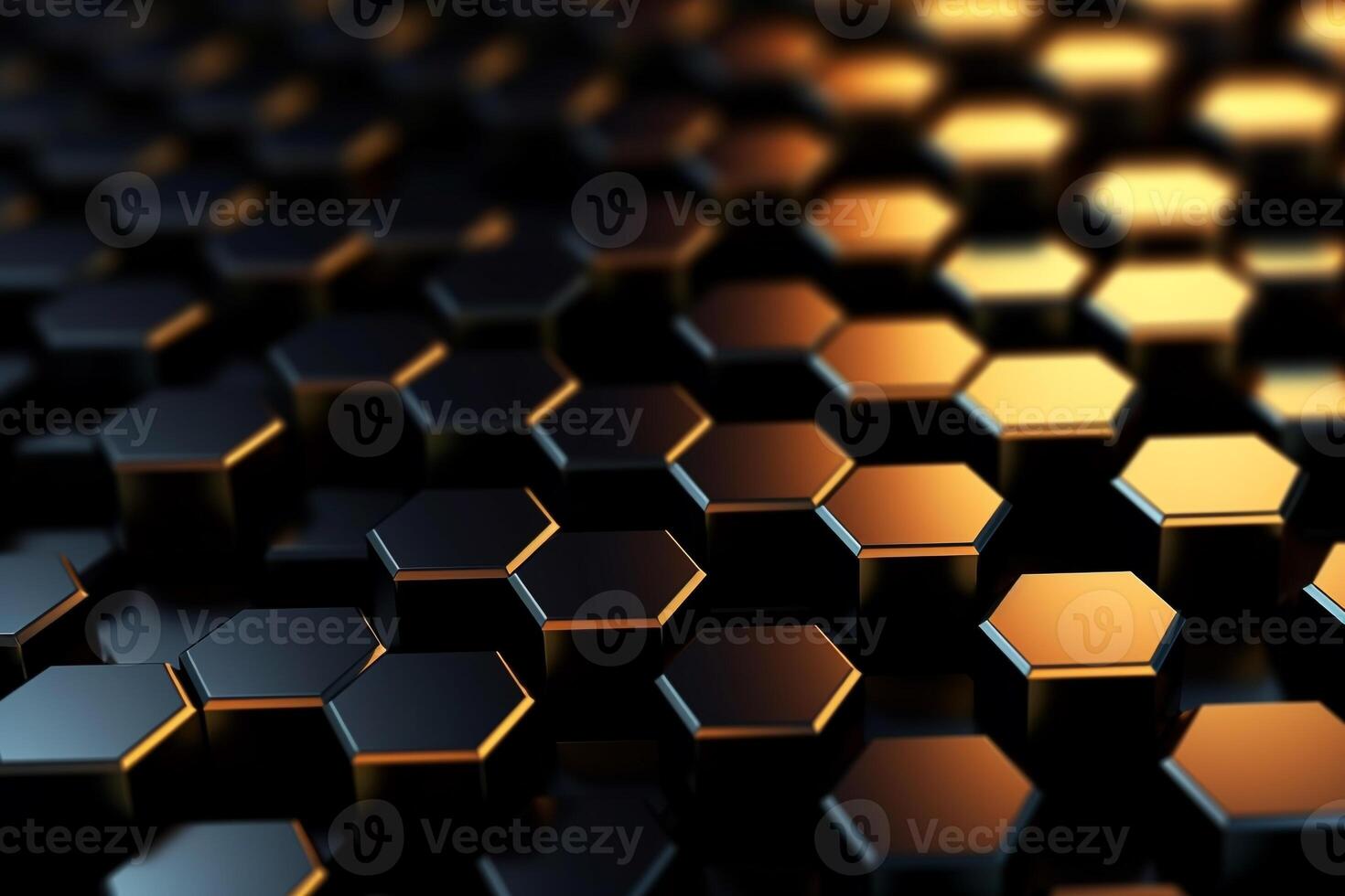 abstract gold background with hexagons photo