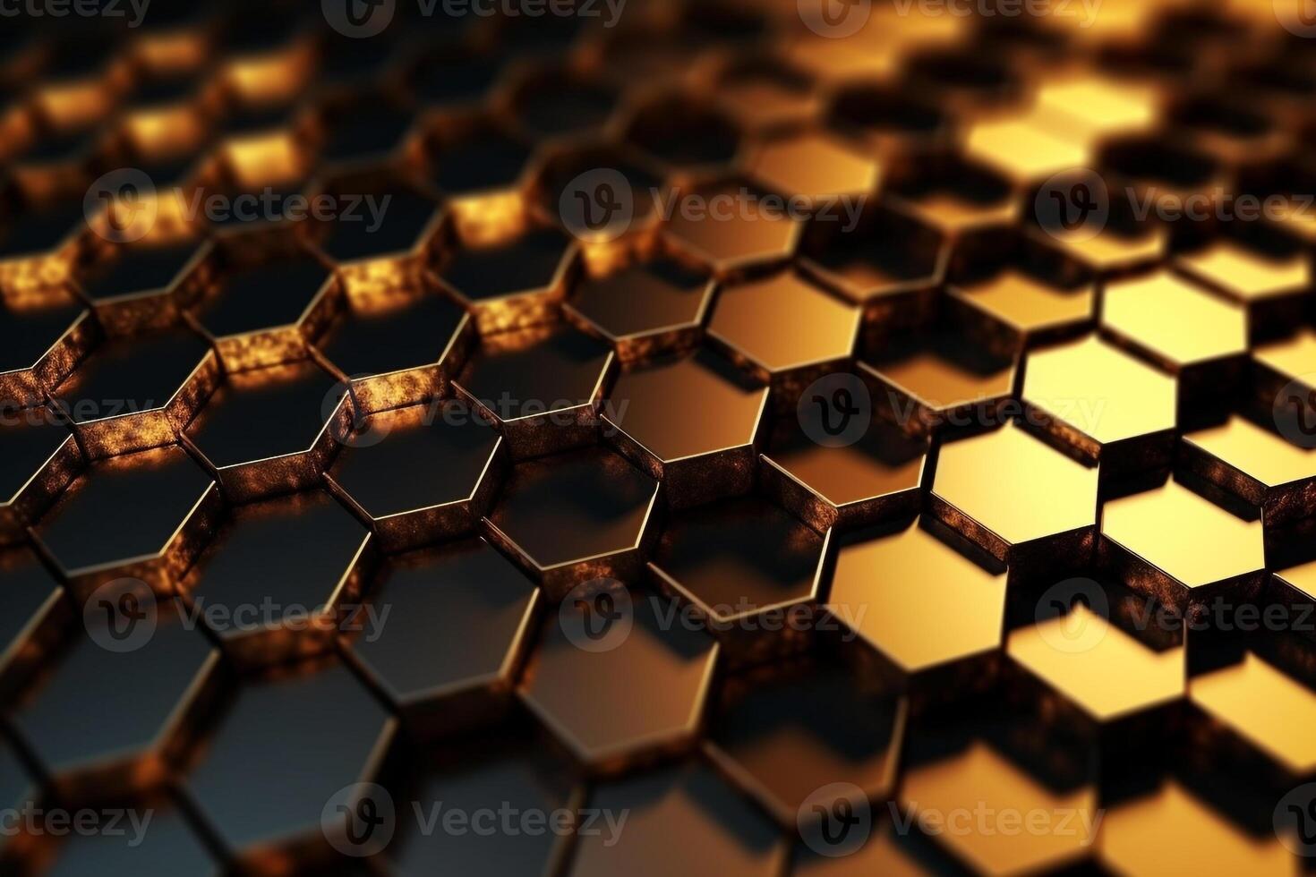abstract gold background with hexagons photo