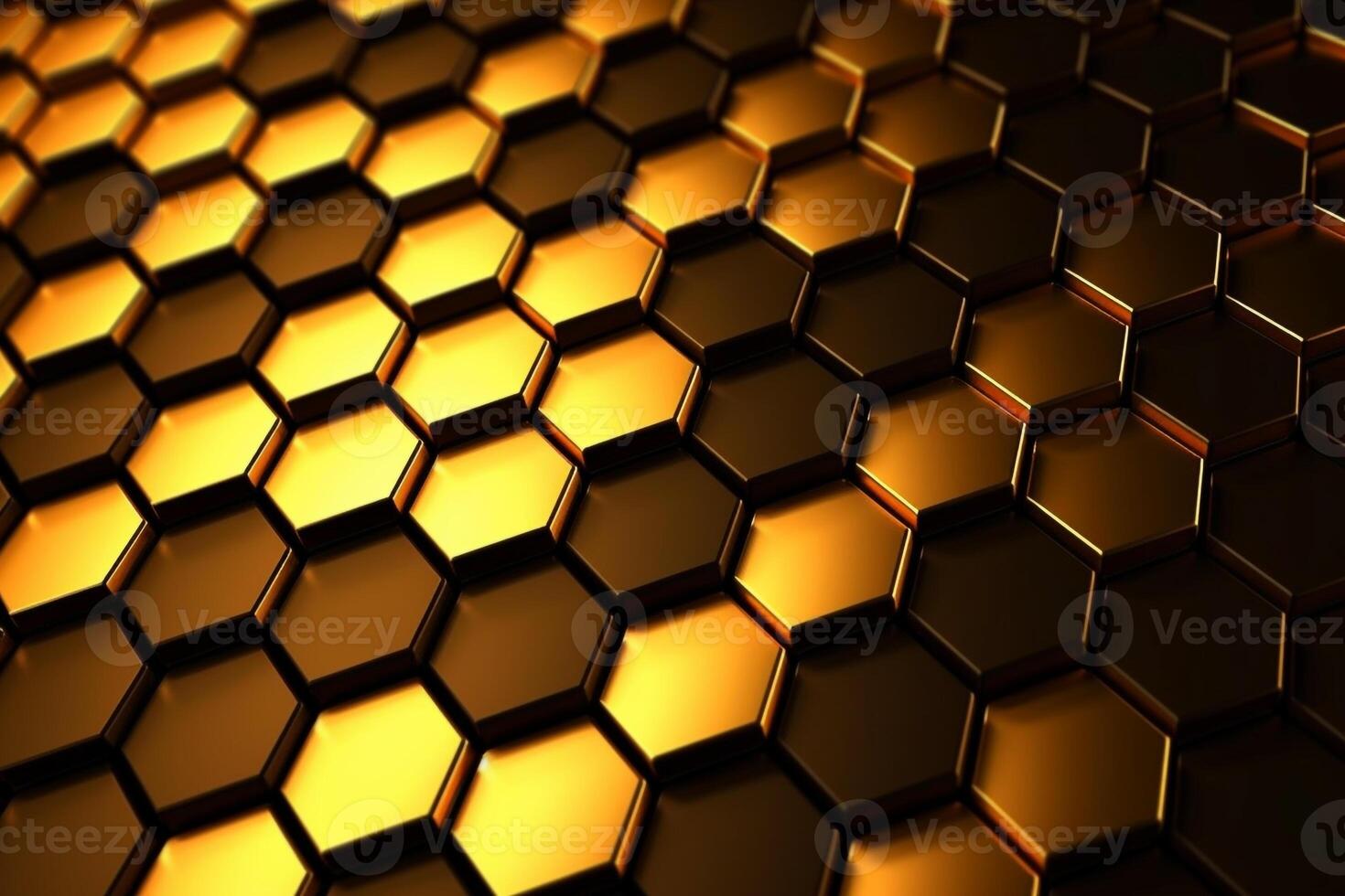 abstract gold background with hexagons photo