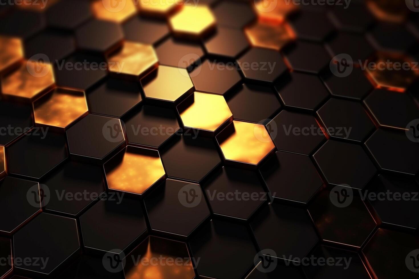 abstract gold background with hexagons photo