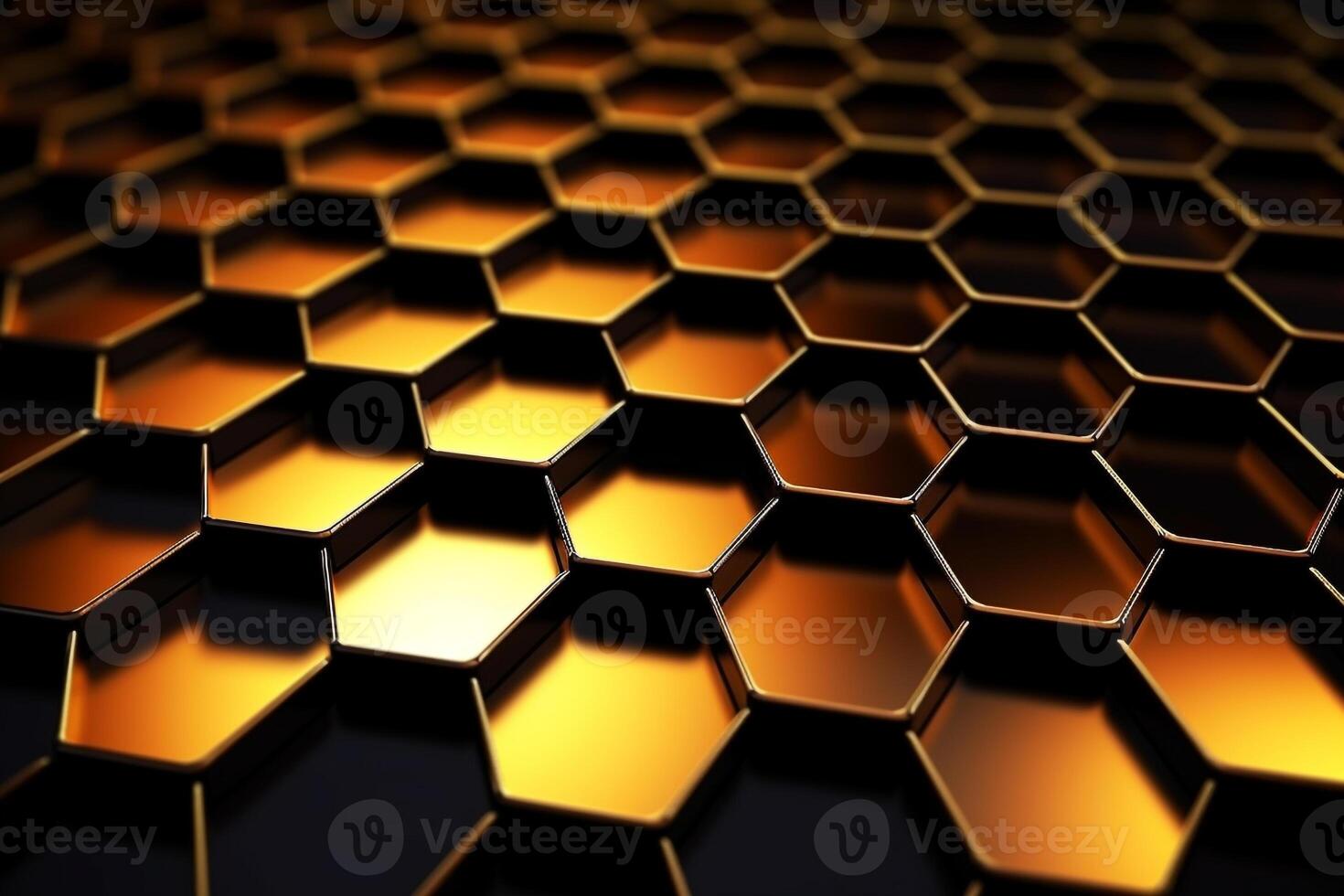 abstract gold background with hexagons photo