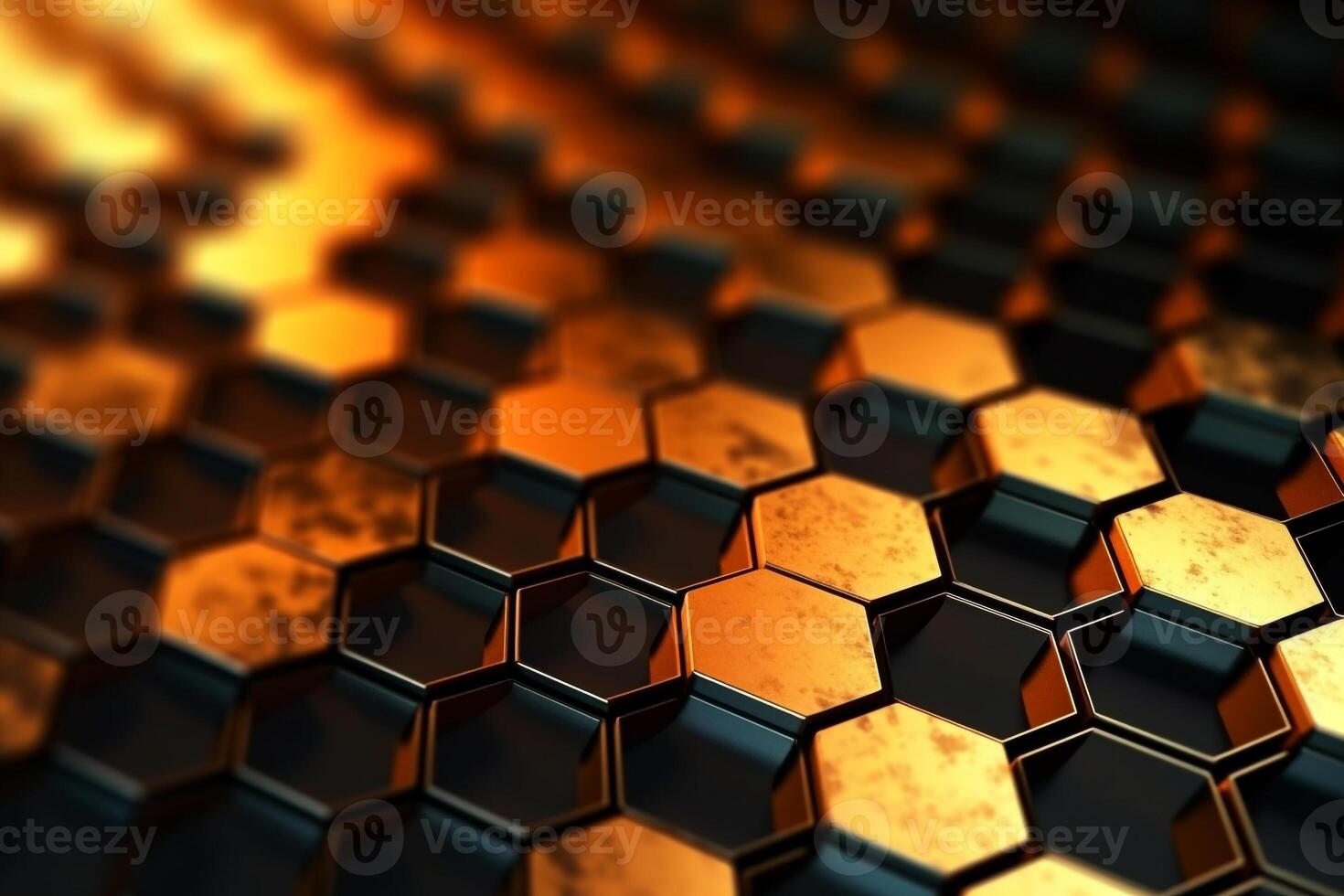 abstract gold background with hexagons photo