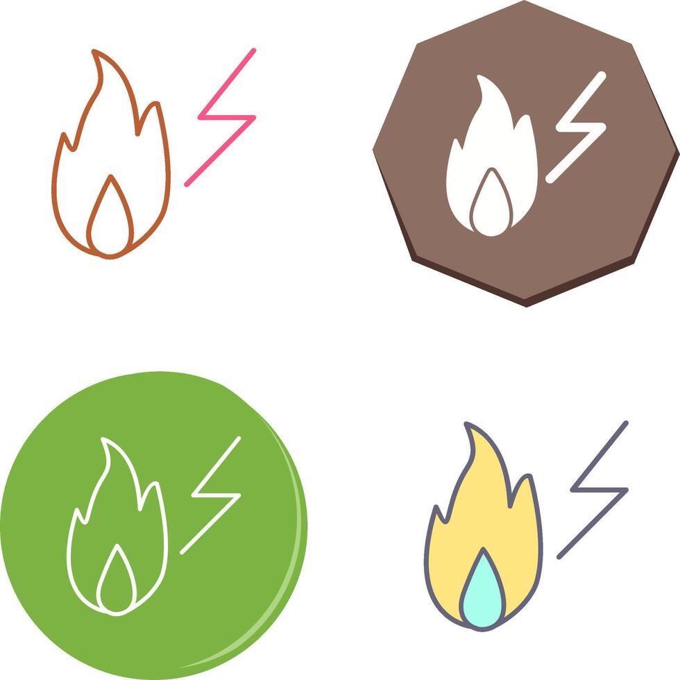 único electricidad fuego icono diseño vector