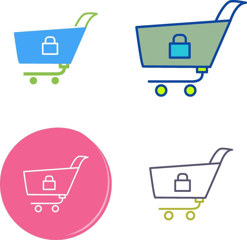 Unique Locked Cart Icon Design vector