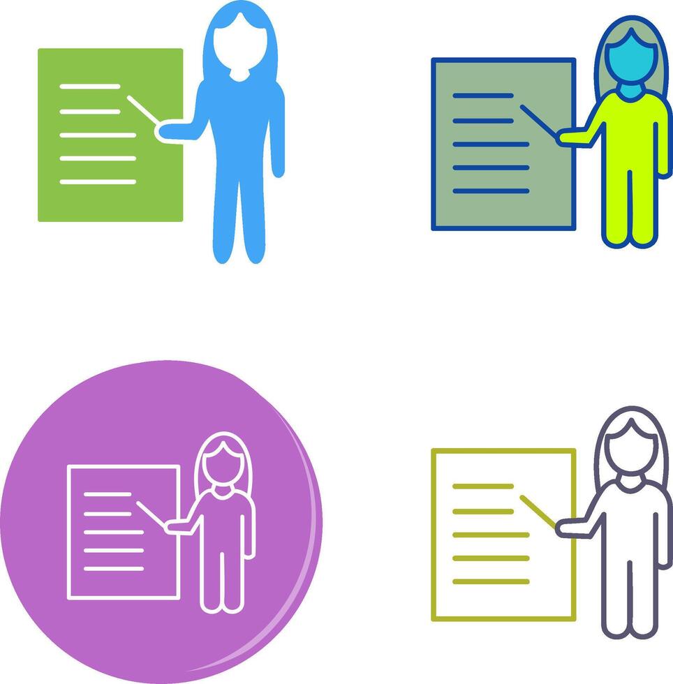 Unique Female Presenter Icon Design vector
