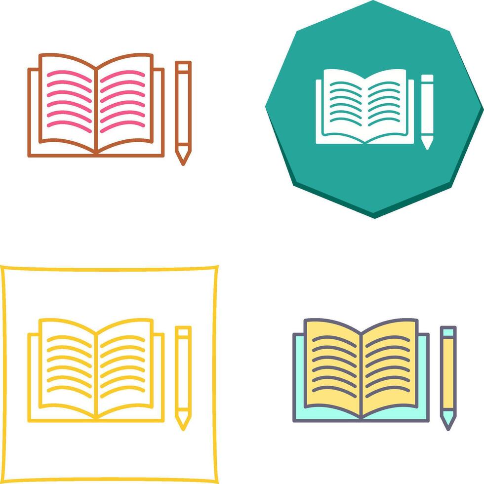 Unique Pencil and Book Icon Design vector