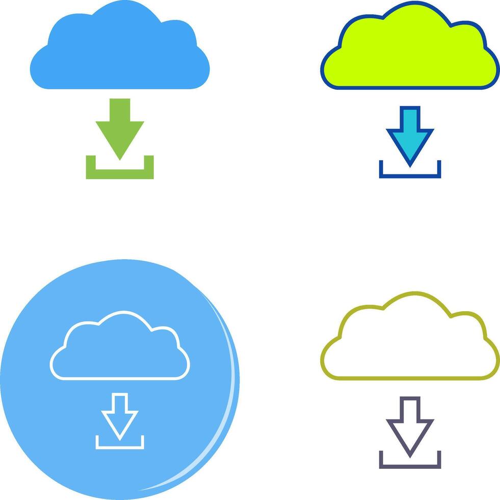 Unique Download from Cloud Icon Design vector