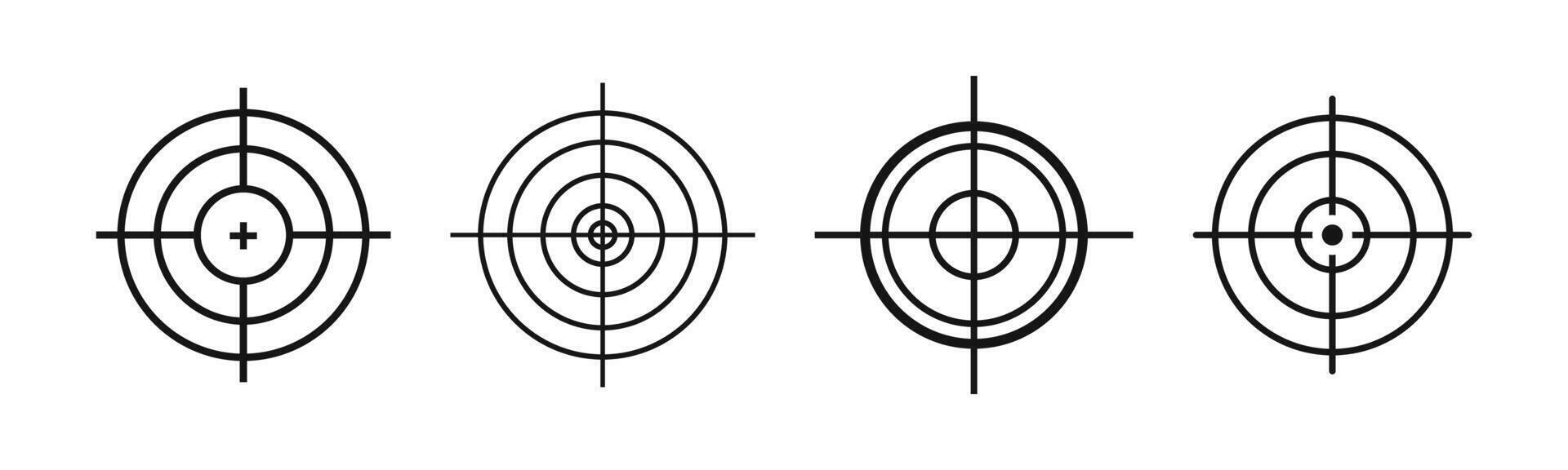 Crosshair set. Scope aim icons. Circular crosshairs. vector