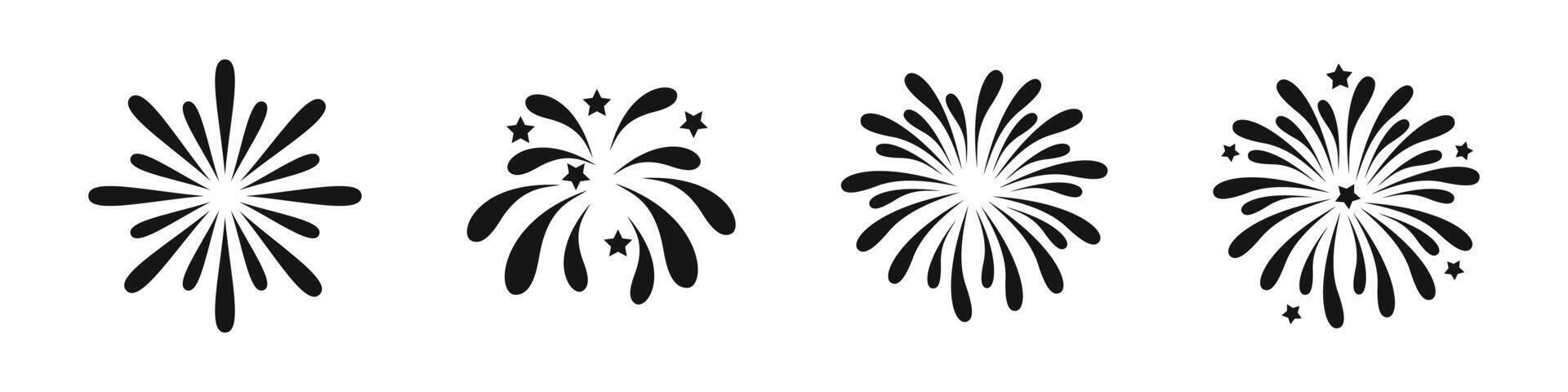 Fireworks icons. Firework fun icons. Explosive petards. vector