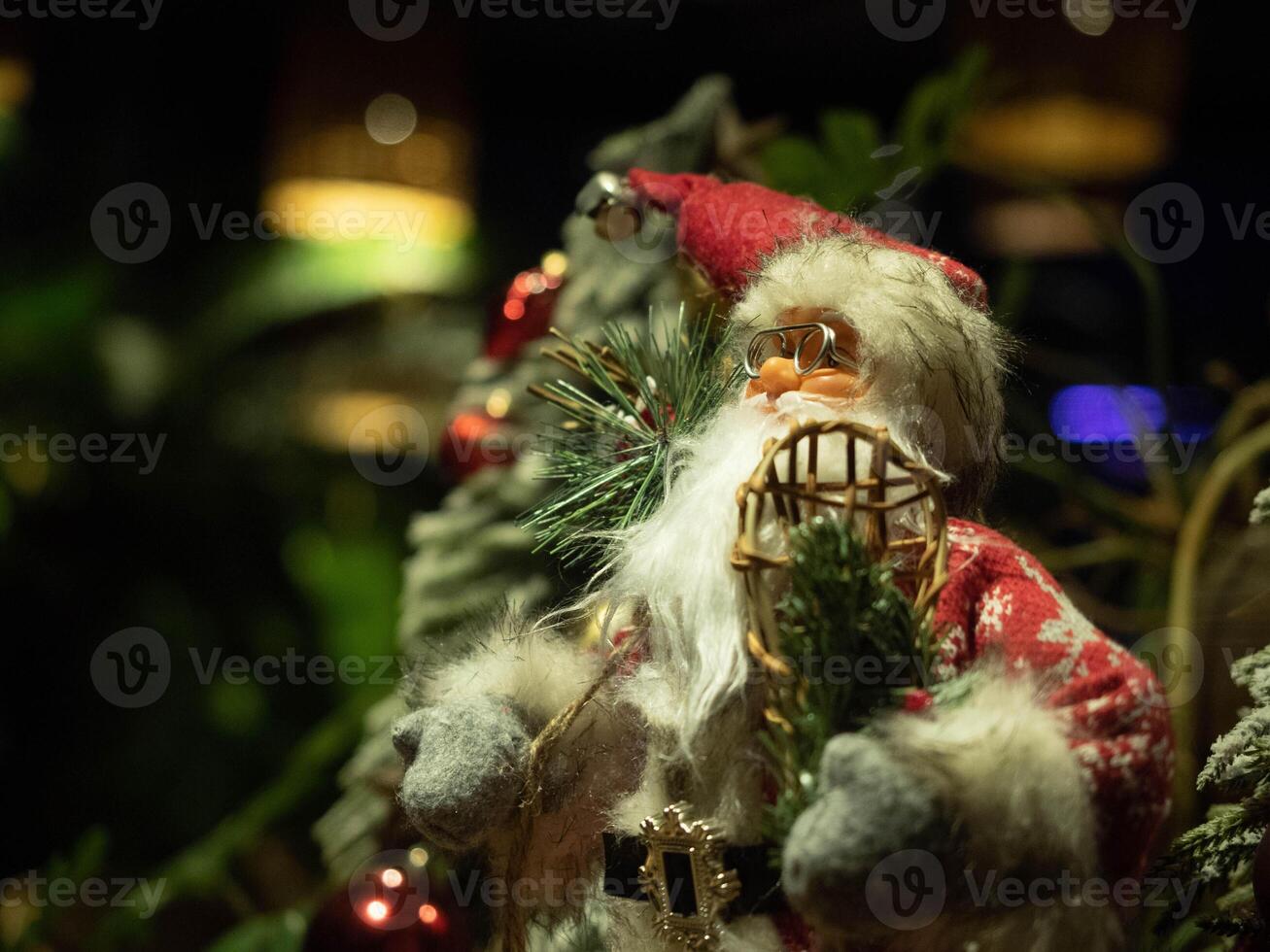 Santaclaus character cartoon icon copy space merry christmas happy new year 2024 2025 2026 new year time december month gift tree pine green color present greeting card celebration festival costume photo