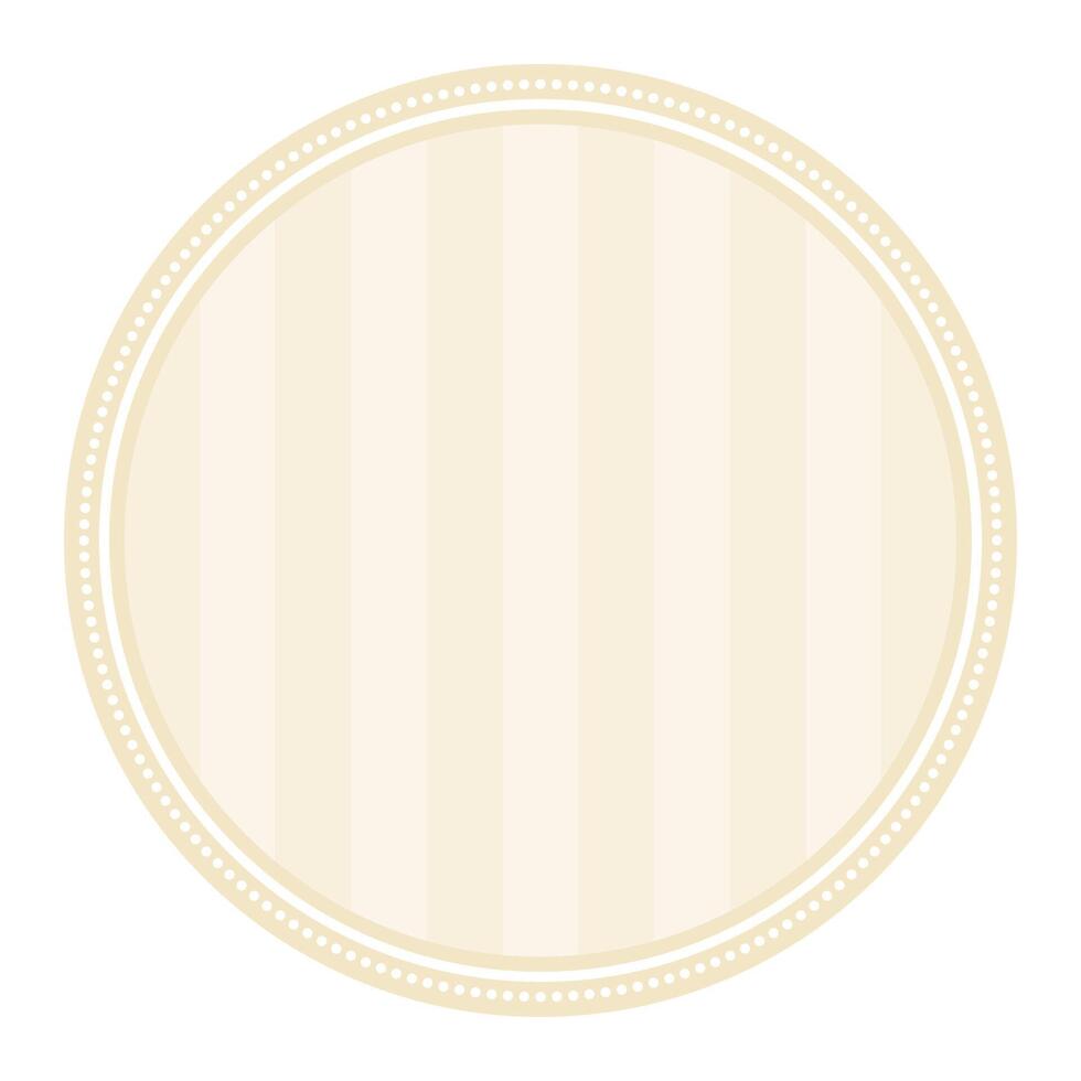 Set Of Striped Vanilla Brown Circular Elegance Plain Sticker Round Blank Label Collection vector