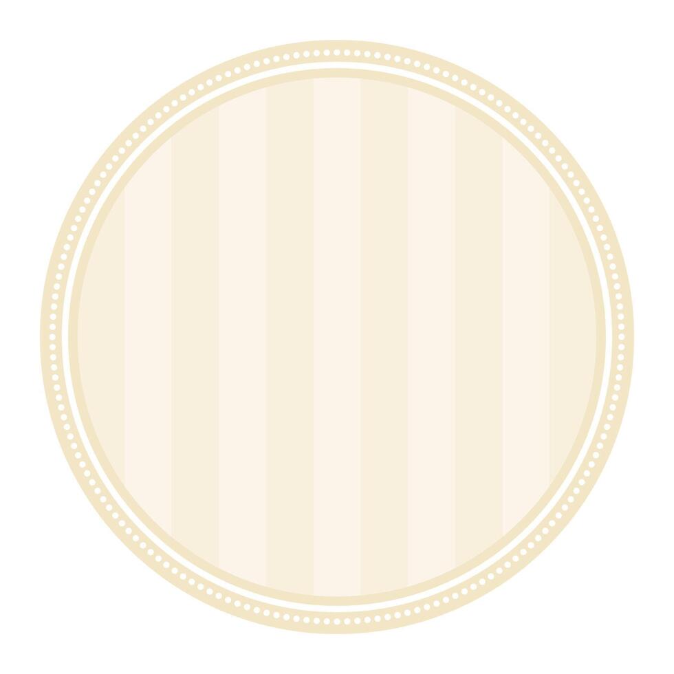 Set Of Striped Vanilla Brown Circular Elegance Plain Sticker Round Blank Label Collection vector