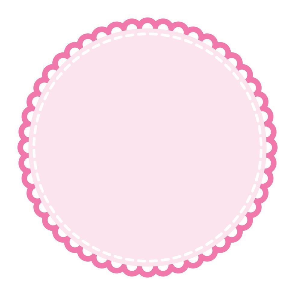 Subtle and Sophisticated Circular Blank Light Pink Sticker Label Design Element vector