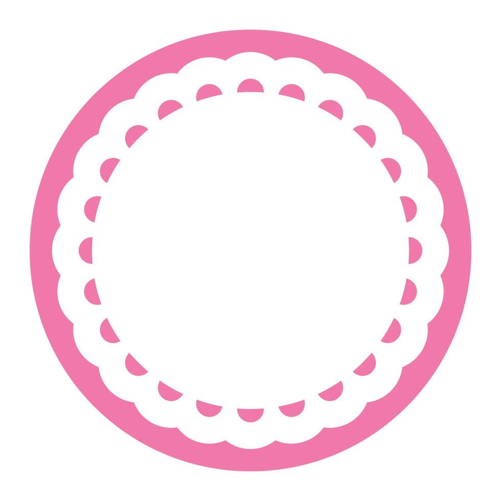 Simple Geometric Pink Circle Frame Border Design Decorated With Bold