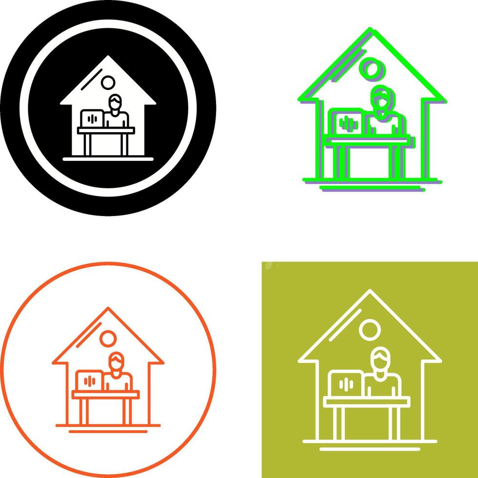 Work At Home Icon Design vector
