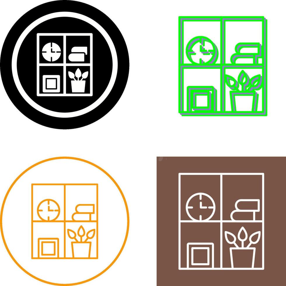 Bookshelf Icon Design vector