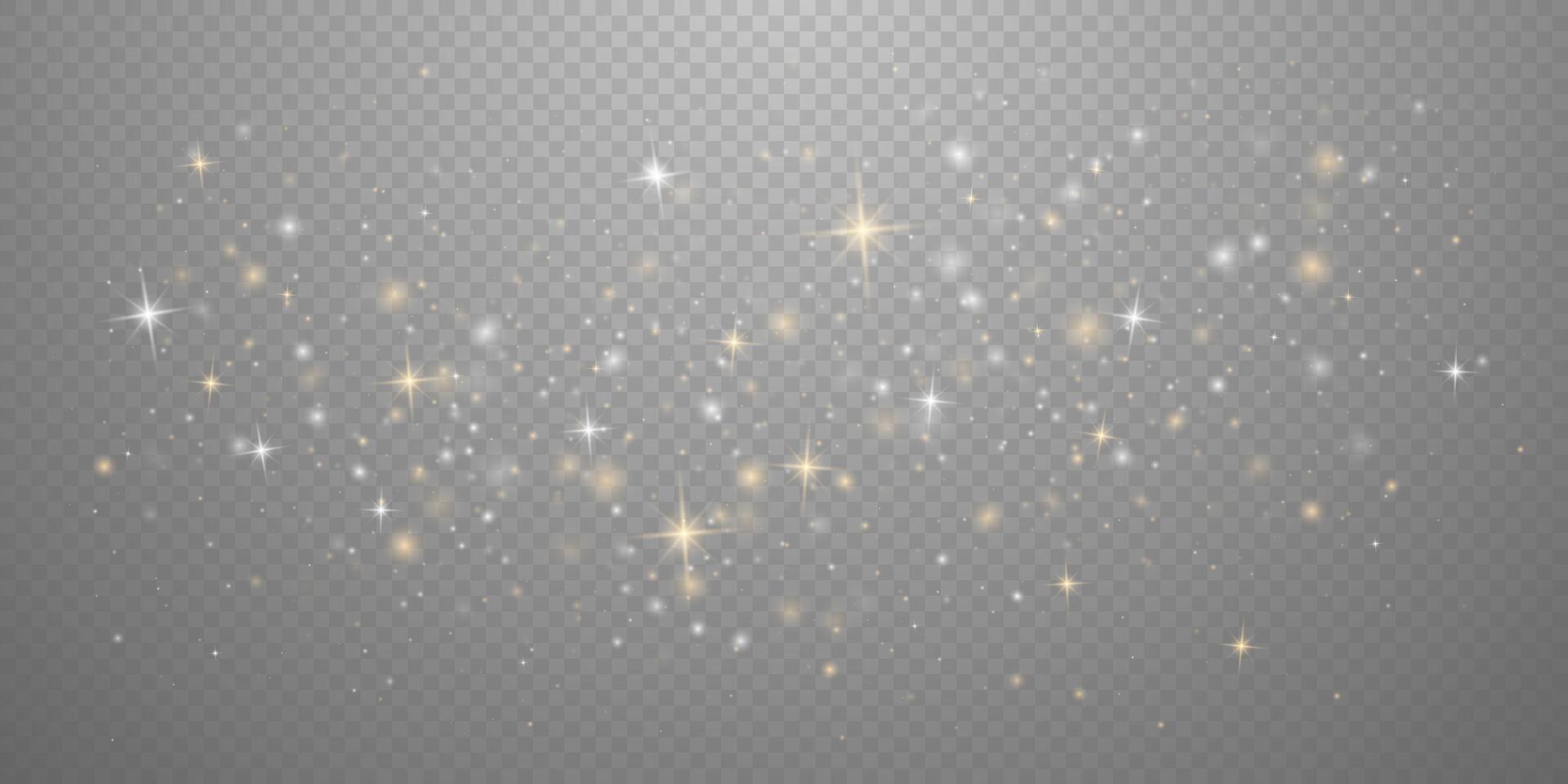 Bright luminous stars and dust. Christmas von Confetti with the light effect of the side for your design. vector