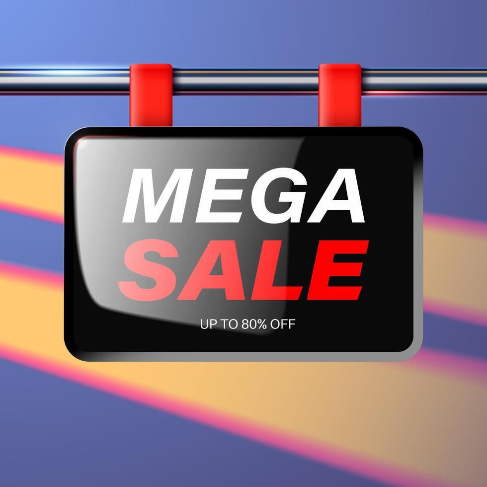 Mega Sale in 3d style, suitable for product promotion. vector