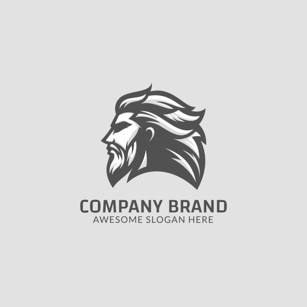 barbado antiguo hombre logo diseño. masculino estilizado marca identidad modelo. vector