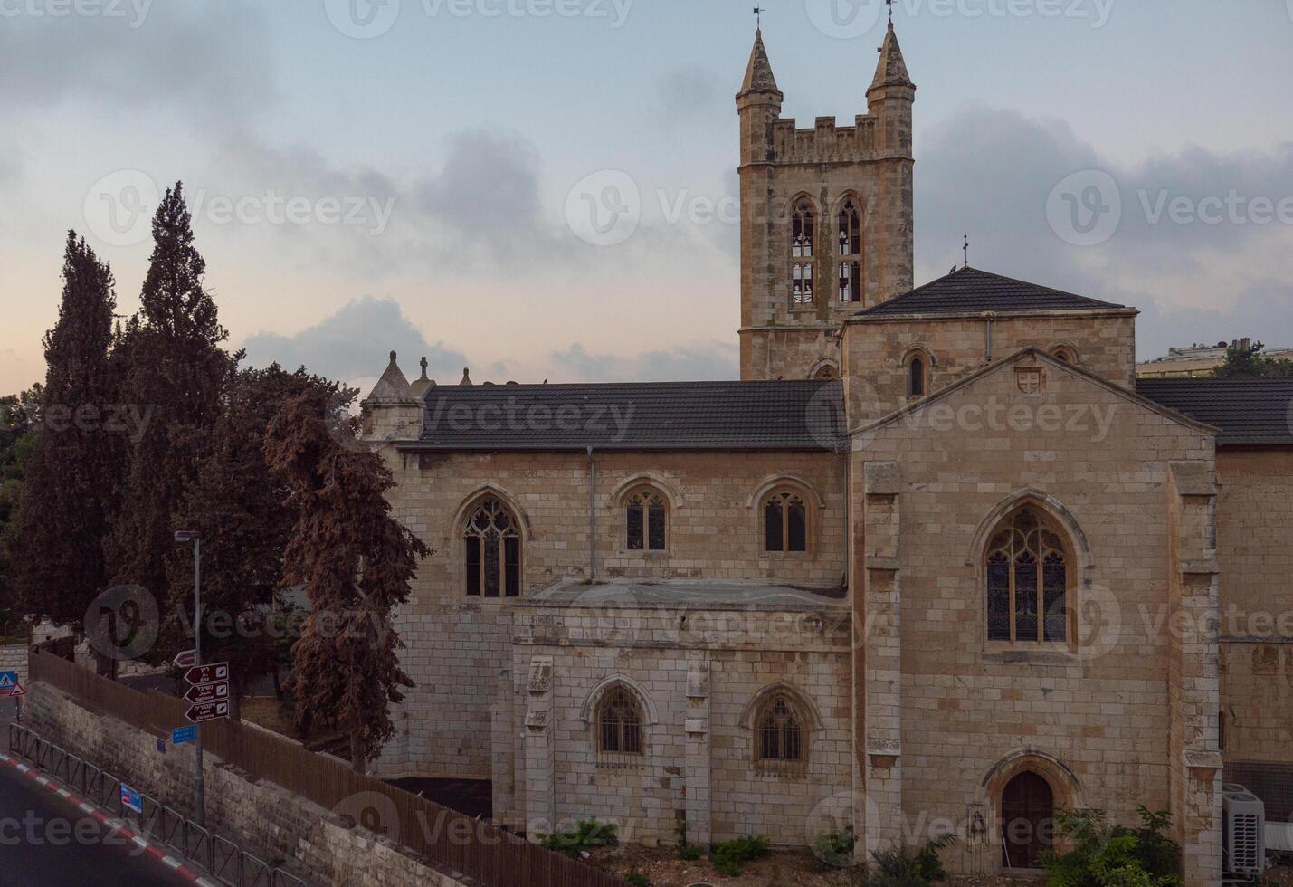 Jerusalem, St. George's Anglican Cathedral in the early morning. photo