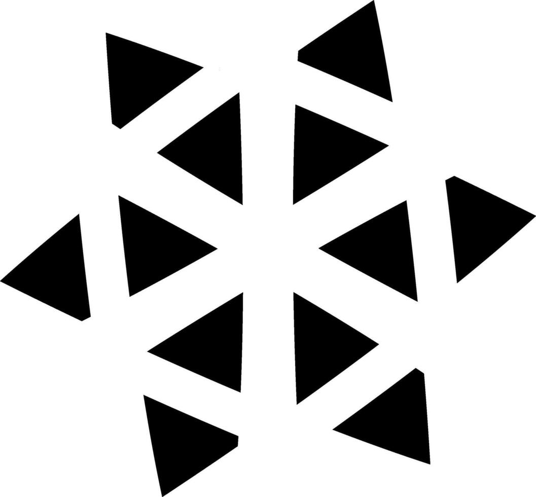 Triangles in the shape of a minimalist mandala vector