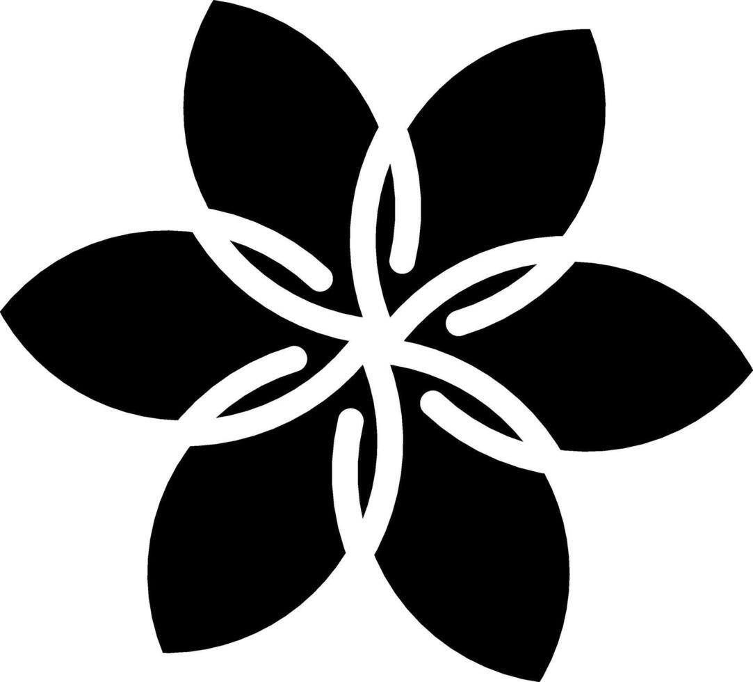 Decorative minimalist style black flower vector