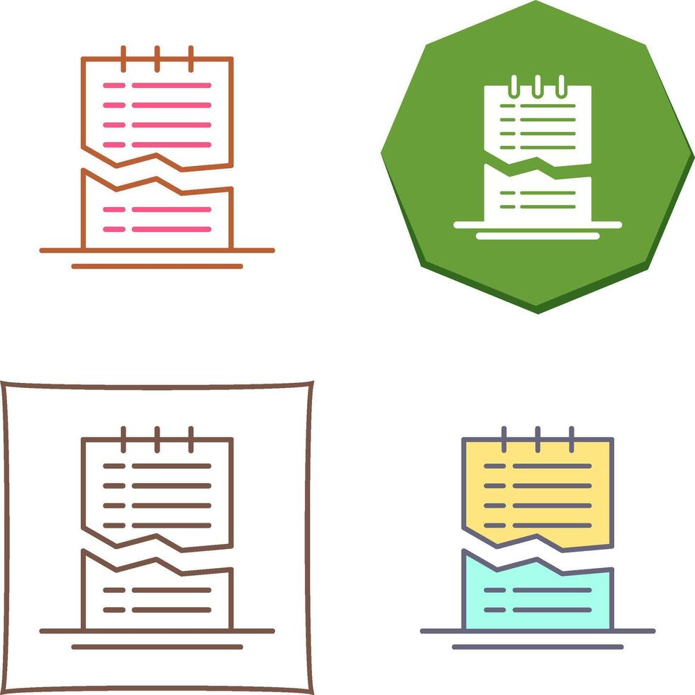Corrupted List Icon Design vector