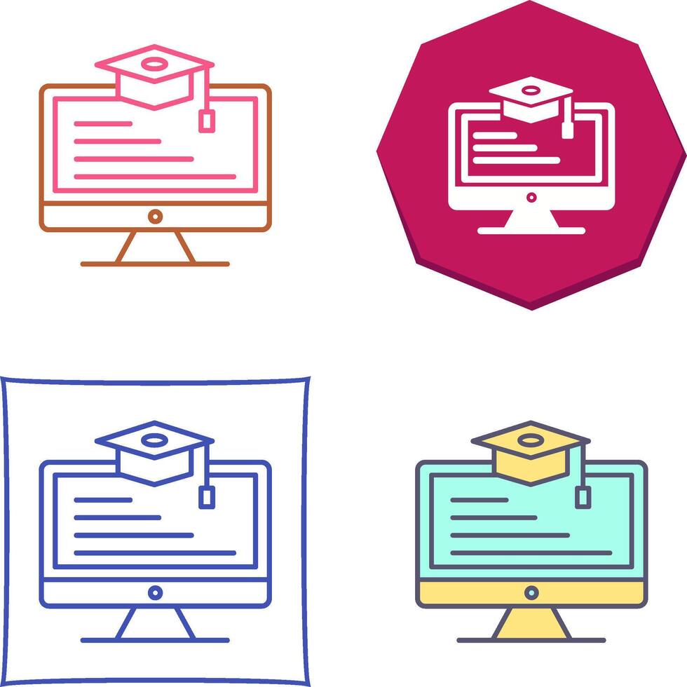 Online Learning Icon Design vector