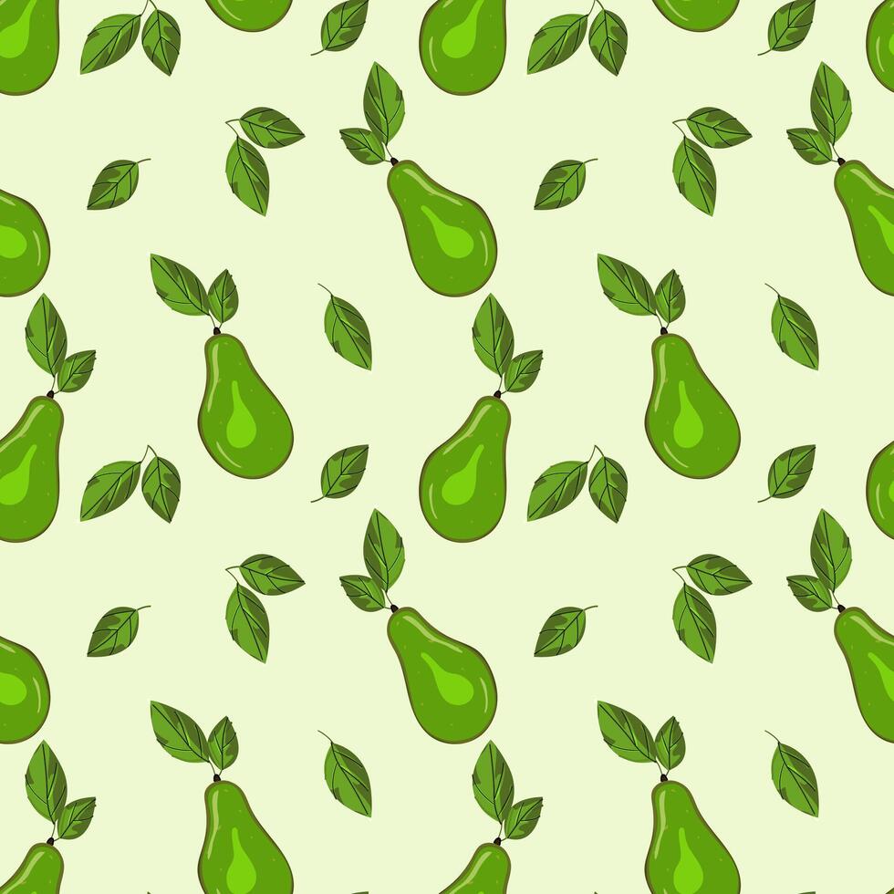Ripe, juicy avocado cut with leaves, seamless geometric pattern.Hand drawn in doodle style.Design for printing on fabrics, holiday and confectionery packaging, wallpaper, wrapping and scrap vector