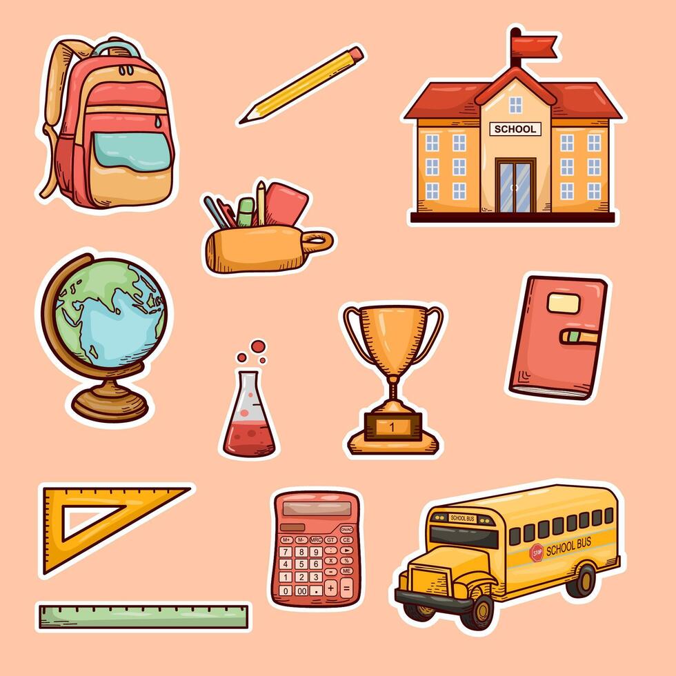 School Doodle Sticker vector