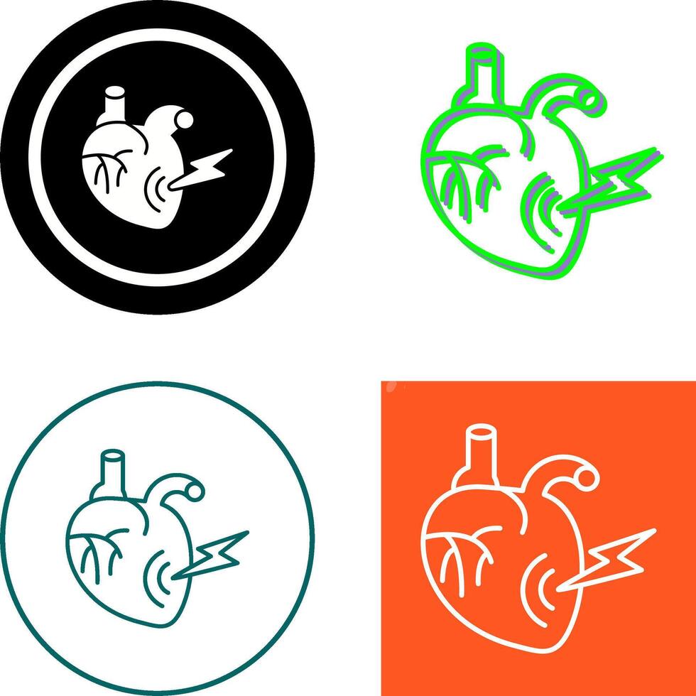 corazón ataque icono diseño vector