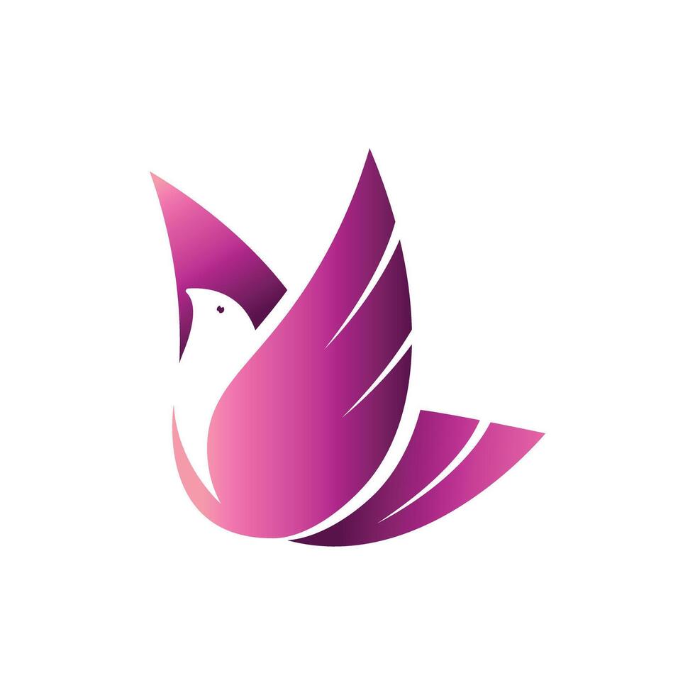 Flying bird dove logo design vector