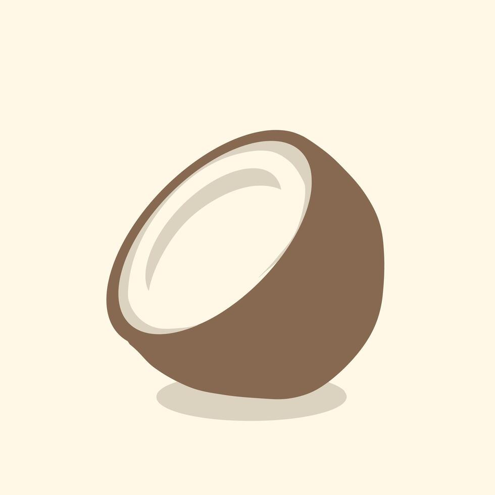 illustration of whole and half green young coconut. vector