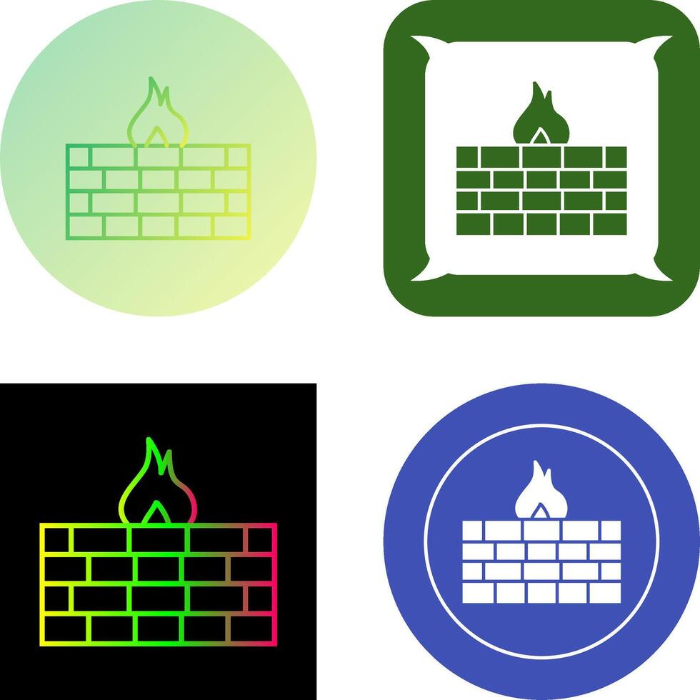Unique Firewall Icon Design vector