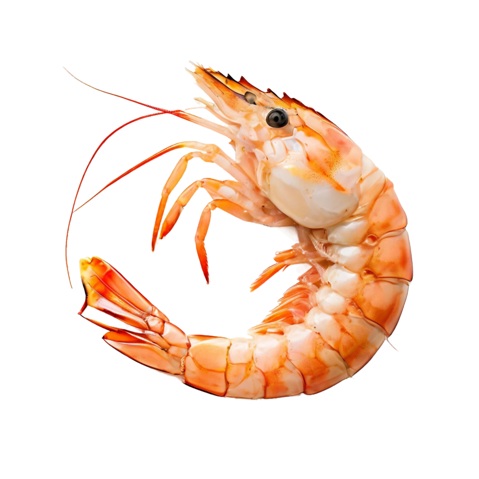 Red boiled prawn or tiger shrimp as package design element png