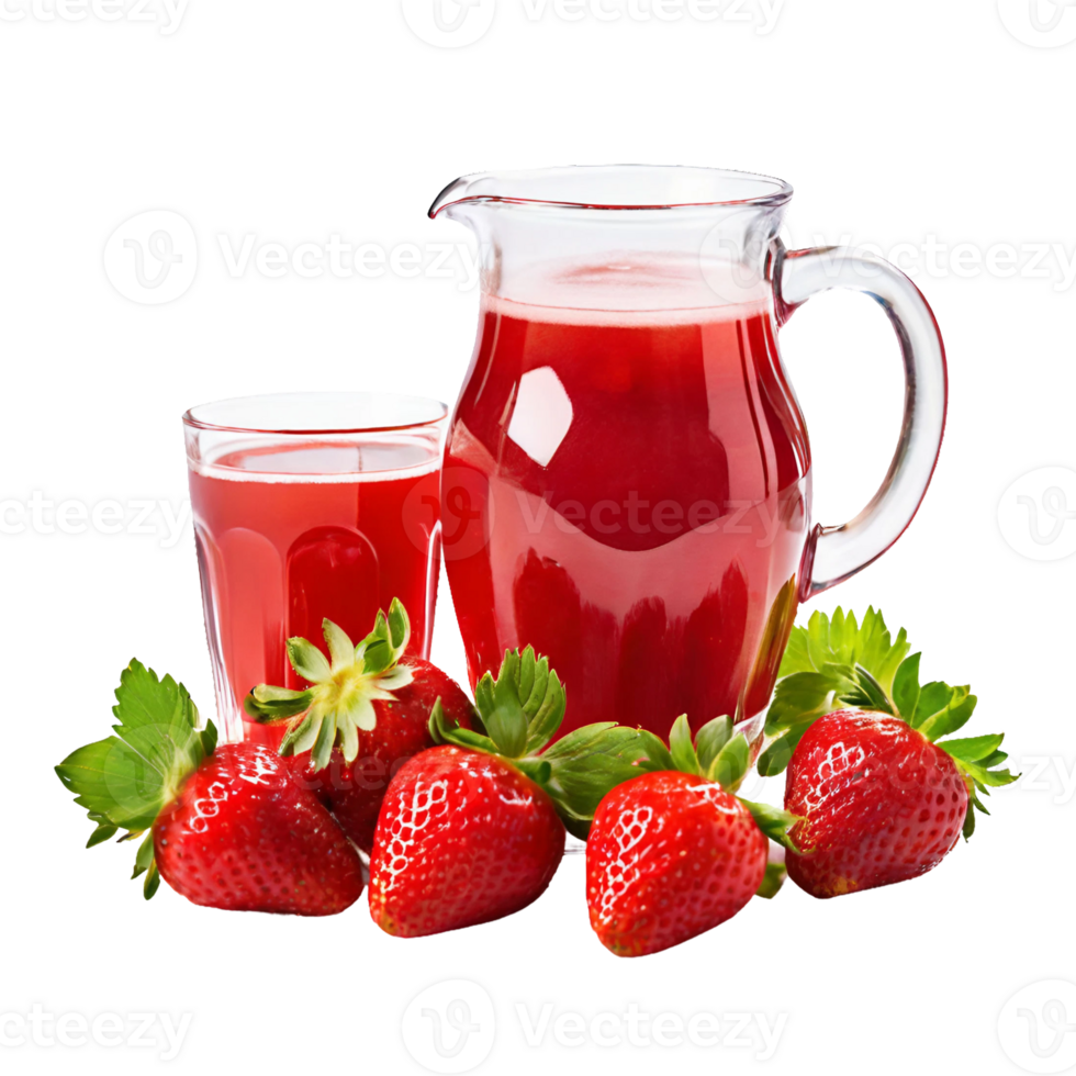 Strawberry lemonade in glass. Cocktail with strawberry, ice in glass png
