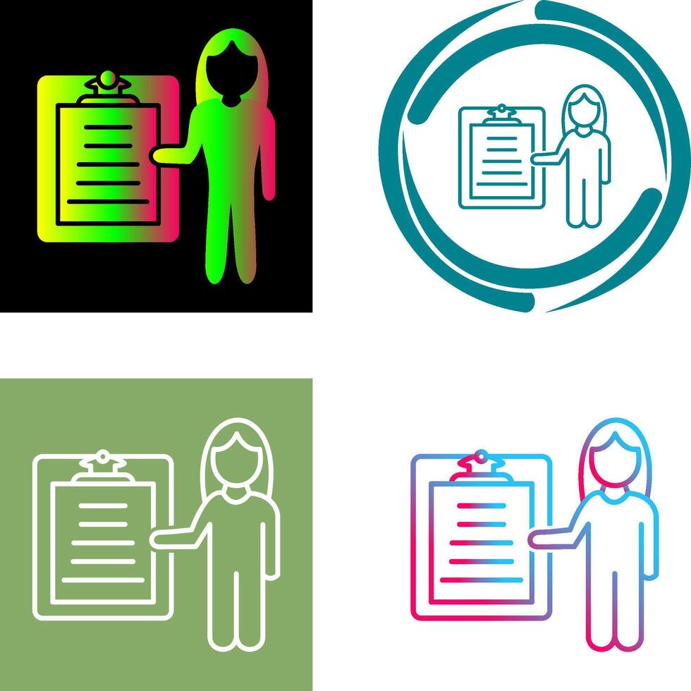 Unique Female Presenter Icon Design vector