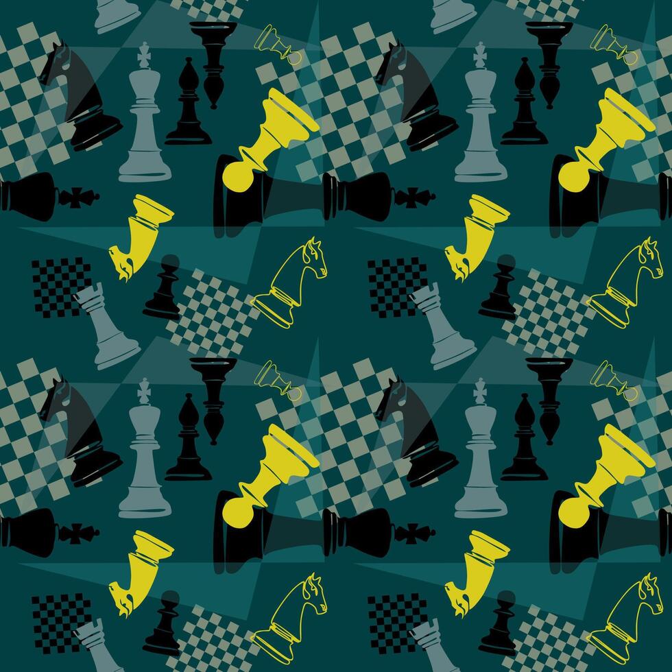 illustration chess background. Flyer design for chess tournament, match, game vector