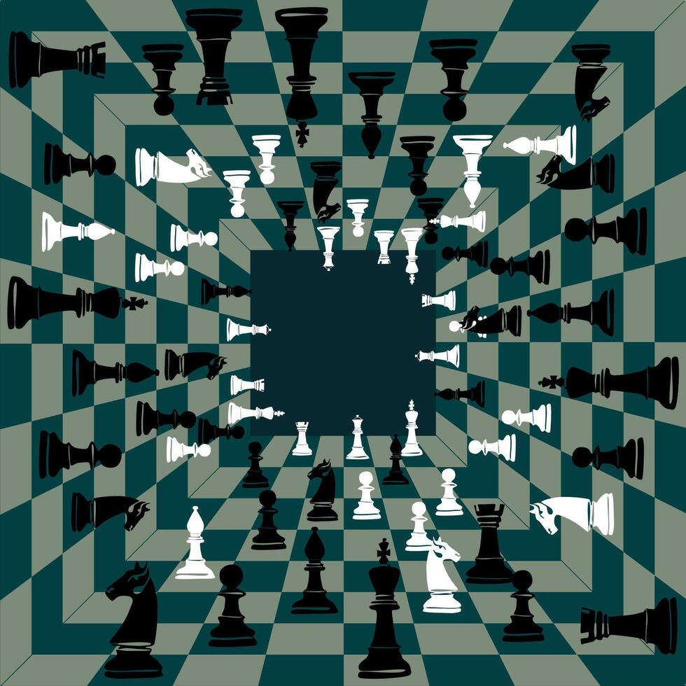 illustration chess background. Flyer design for chess tournament, match, game vector