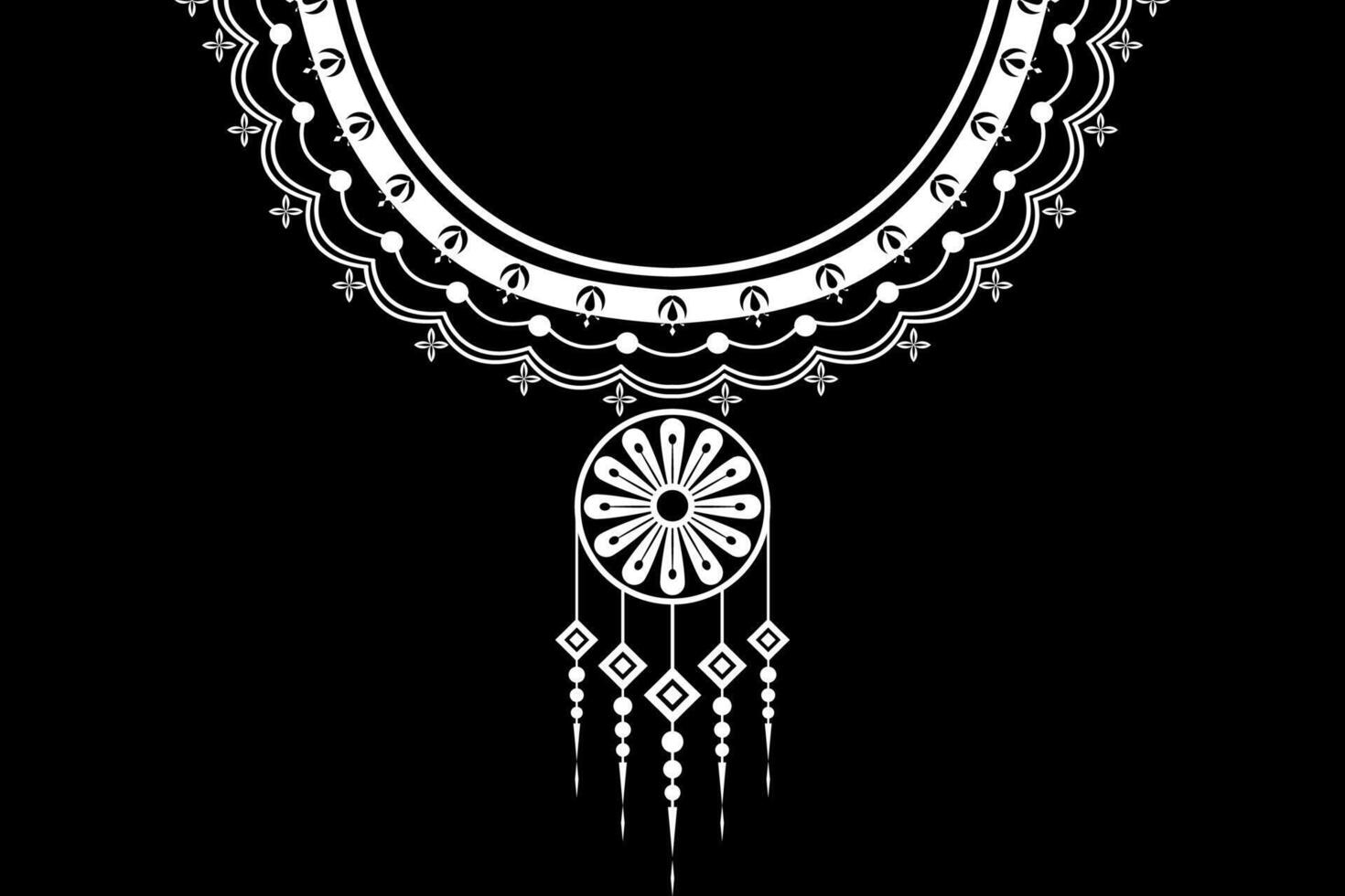 Ethnic necklace embroidery pattern. Designs for fashion texture, textile, fabric, shirt, cloth, collar style vector