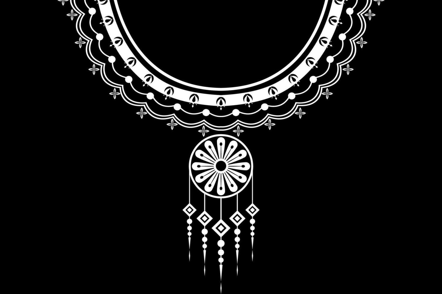 Ethnic necklace embroidery pattern. Designs for fashion texture, textile, fabric, shirt, cloth, collar style vector