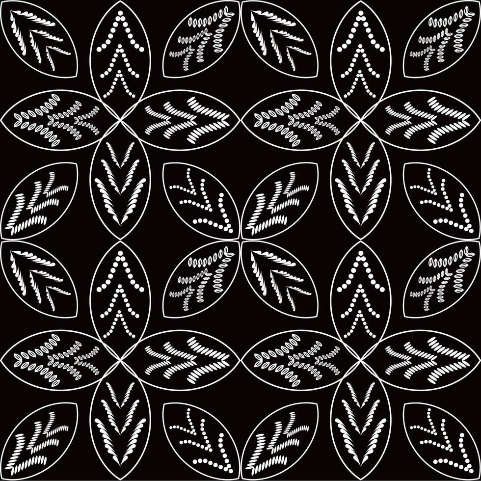 negro y blanco floral resumen antecedentes. diseño para fondo, fondo de pantalla, cerámico, teja, tela, textil, bordado vector