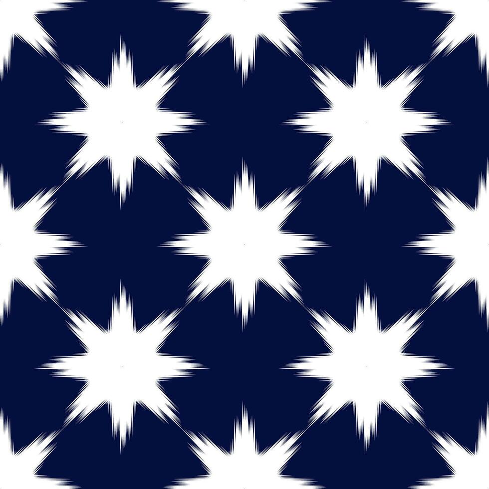 Blue and white ikat seamless pattern. Abstract background for textile design. Can be used in fabric design for clothes, textile, fabric, shirt, embroidery vector
