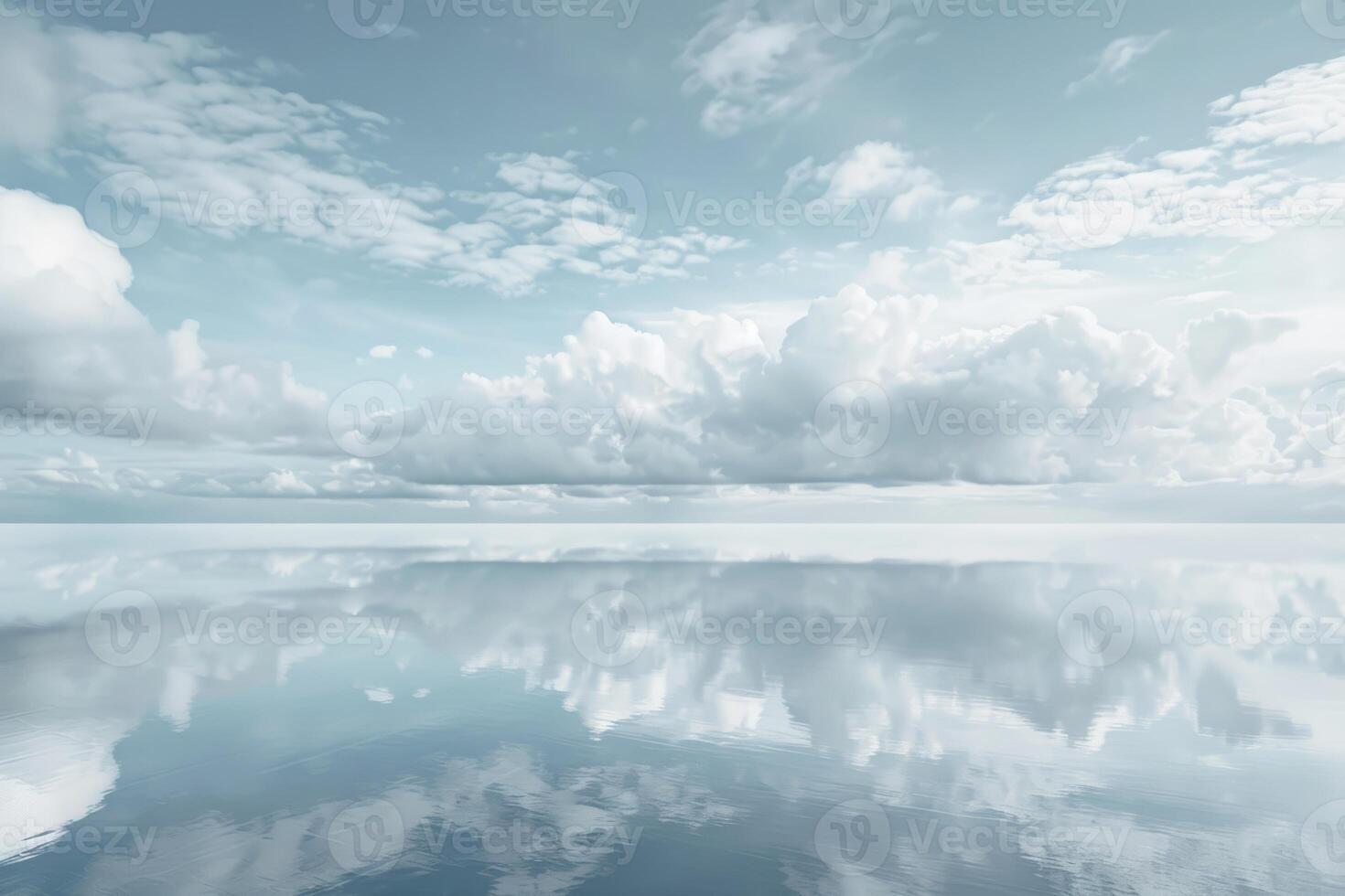 Serene Cloudscape and Reflective Water Surface photo