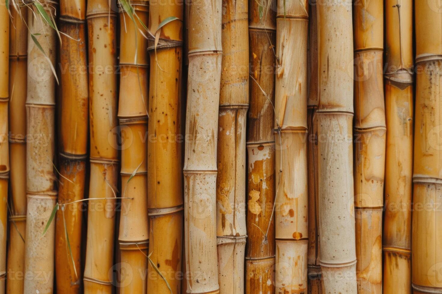 Golden Brown Bamboo Canes Clustered Together photo