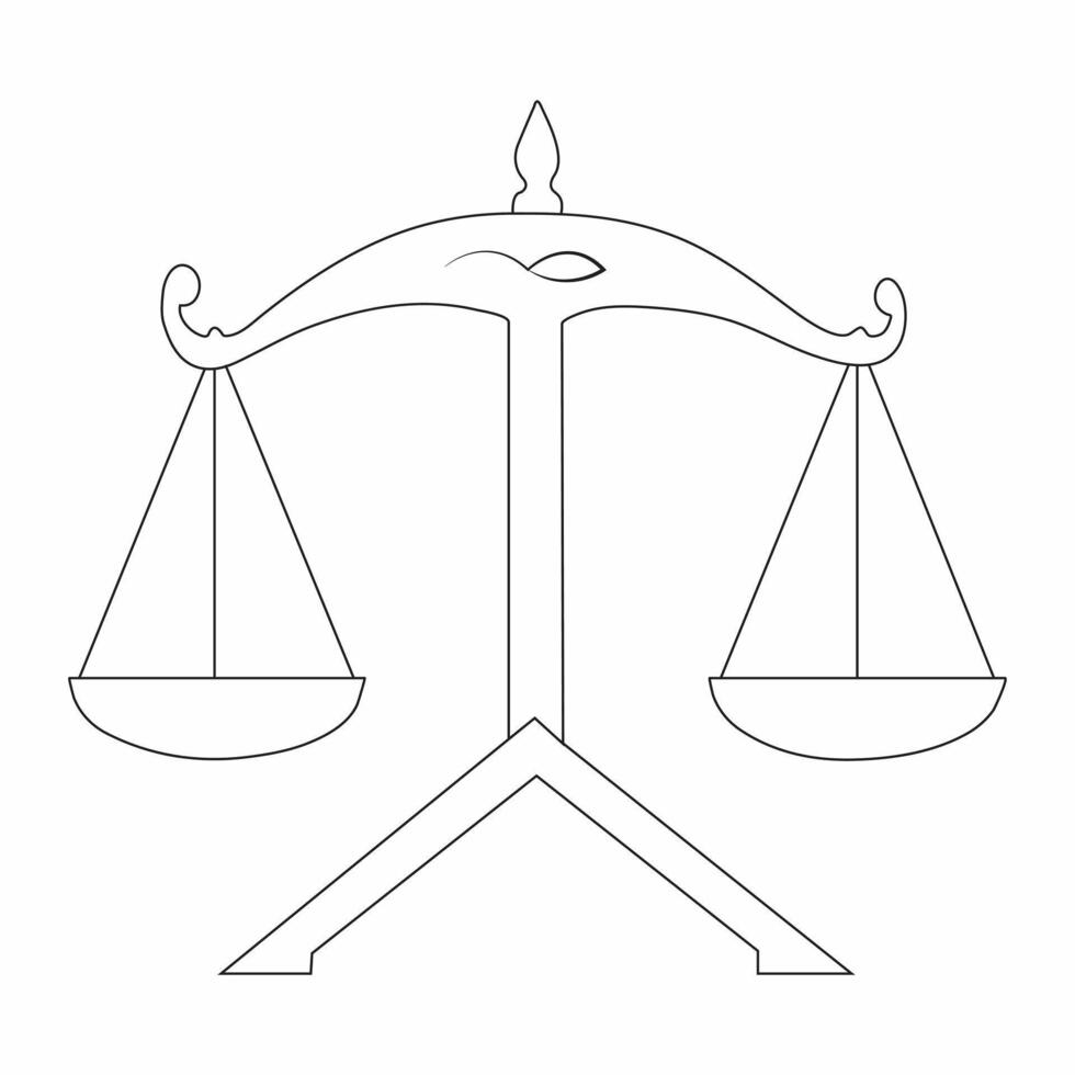 An line art depiction of a weight measurement apparatus vector