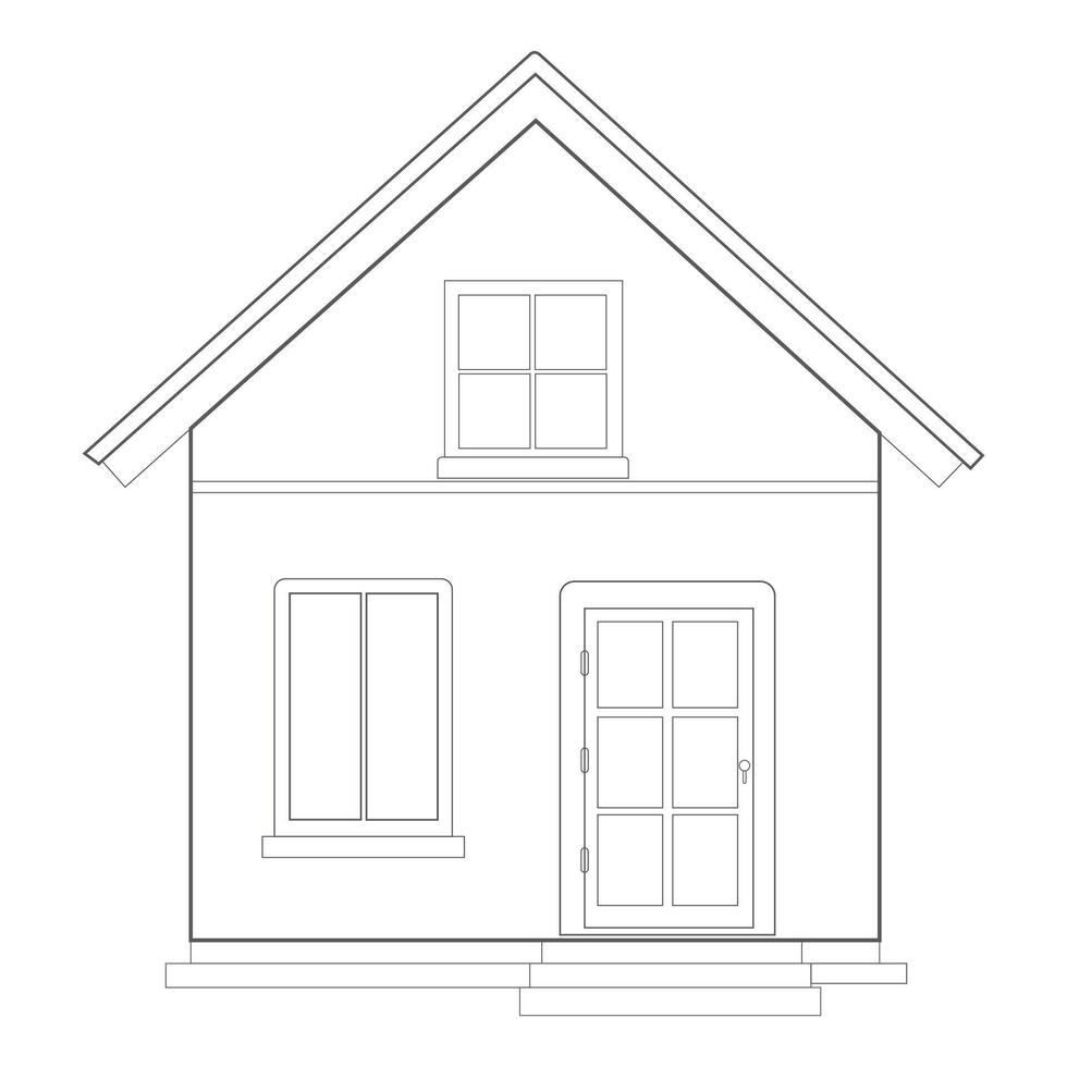 Home design line art icon, vector