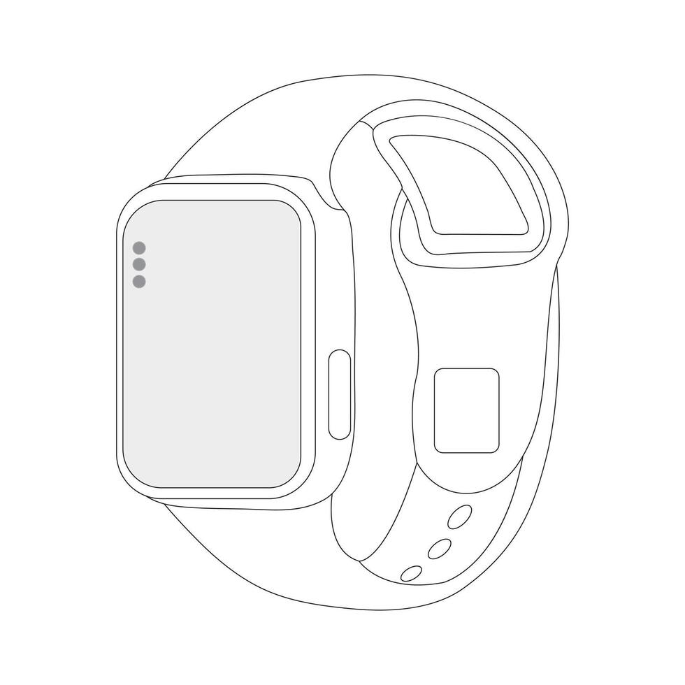 A smart watch illustration in line art vector