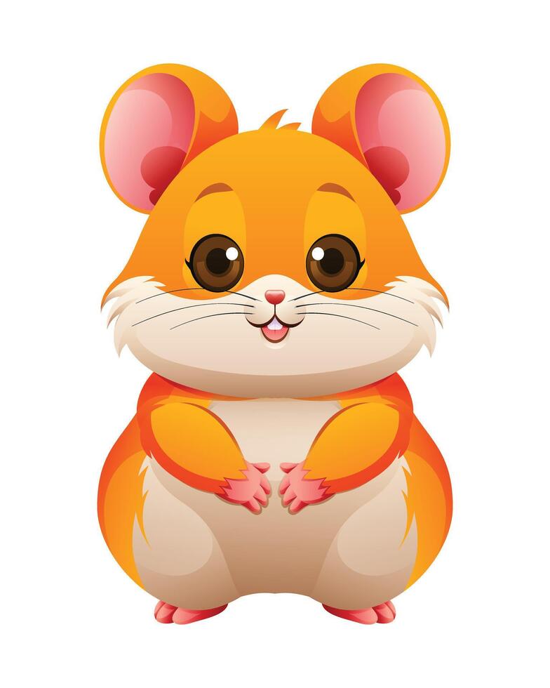 Cute hamster cartoon illustration isolated on white background vector