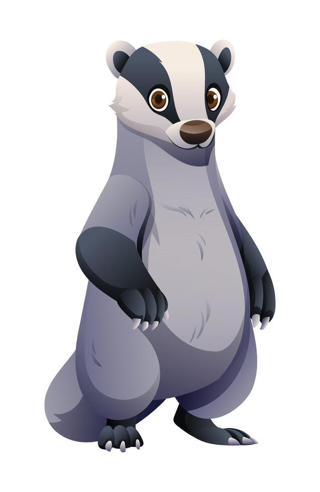 Cartoon badger illustration isolated on white background vector